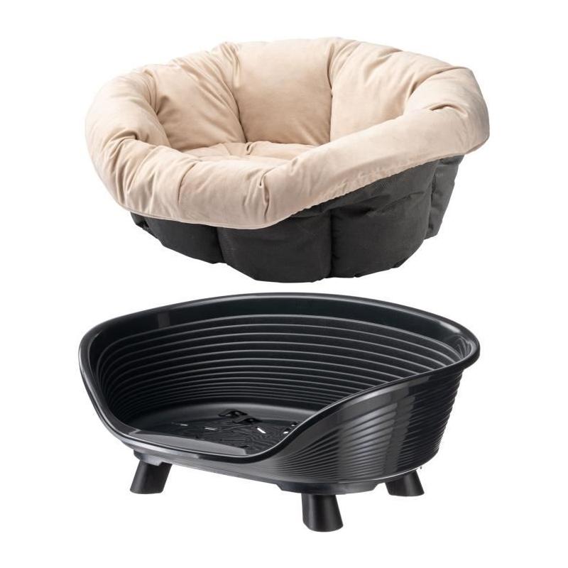 Corbeille FERPLAST SOFA THRONE 4 Noir avec coussin - Confortable et élégant