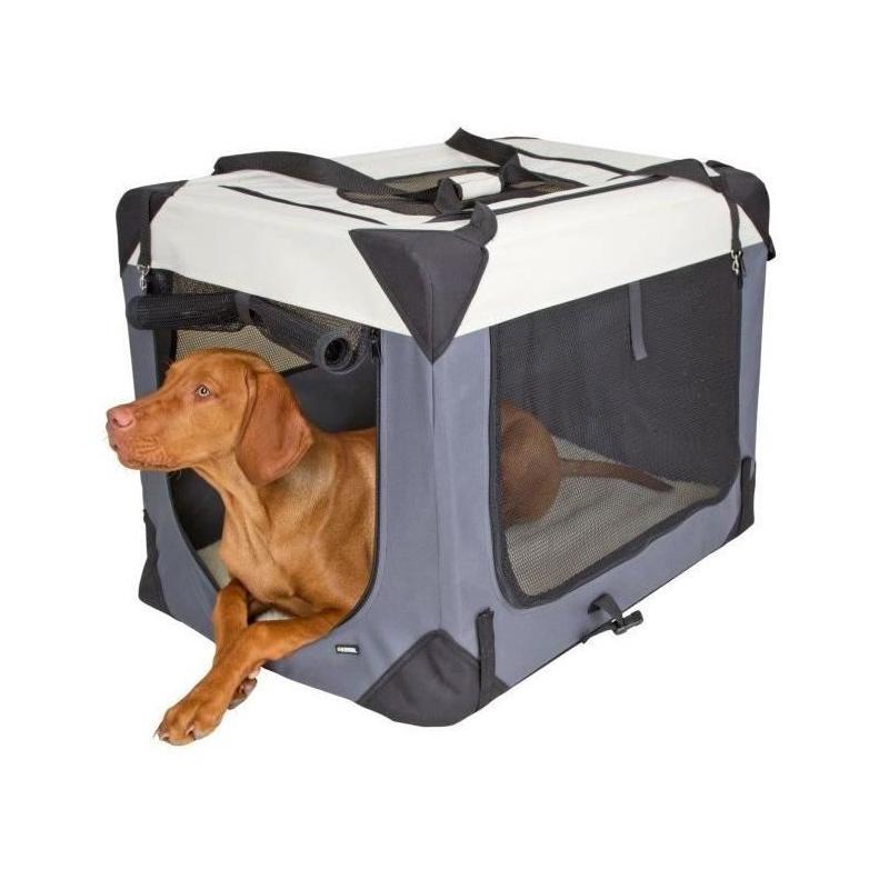 Boîte de transport KERBL JOURNEY - 81 x 58 x 58 cm - Gris / Beige