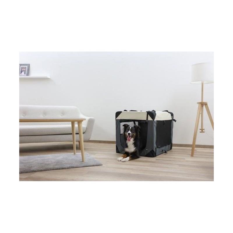 Boîte de transport KERBL JOURNEY - 81 x 58 x 58 cm - Gris / Beige