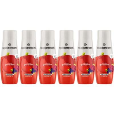 Concentrés SODASTREAM - Lot de 6 concentrés Grenadine sans sucres - Jusqu'a 54L de boissons - 440 ml