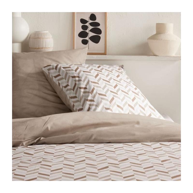 Parure de lit TODAY Crazy - Imprimé Graphique - 2 pers. - Beige