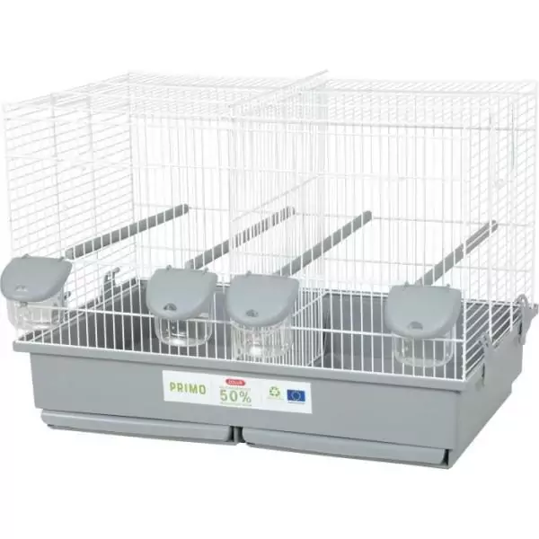 Cage d'élevage oiseaux - Zolux - Primo Cati - 57 x p34.5 x 41 cm - Blanc et gris