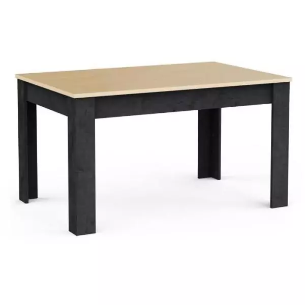 Table a manger fixe - KENT - Chene de fil / Sidewalk - Rectangulaire - 4 / 6 personnes - 140 x 90 x 77 cm - DEMEYERE