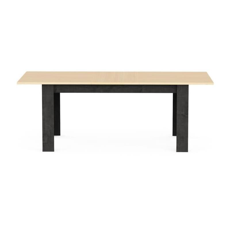 Table à manger extensible KENT - Chêne de fil / Sidewalk - 155/205 x 90 cm