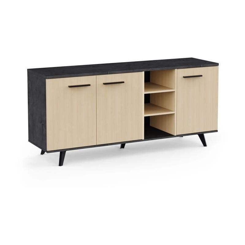 Enfilade Buffet KENT - Chene de fil / Sidewalk - Design Moderne