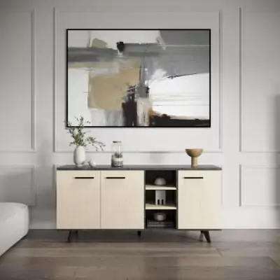 Enfilade Buffet KENT - Chene de fil / Sidewalk - Design Moderne Enfilade Buffet KENT - Chene de fil / Sidewalk - Design Moderne
