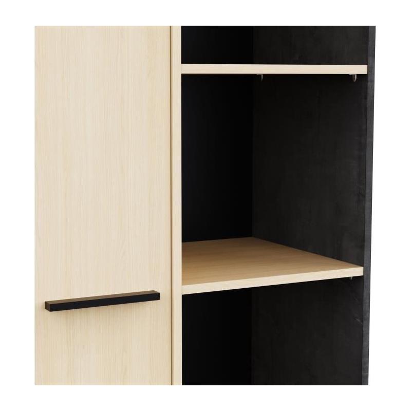 Buffet haut design KENT - Chene de fil / Sidewalk - 1 porte