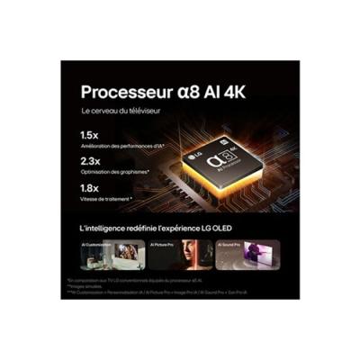 TV OLED 65 (165 cm) - 4K UHD 3840x2160 - IA a8 4K - Dolby Vision - Smart TV