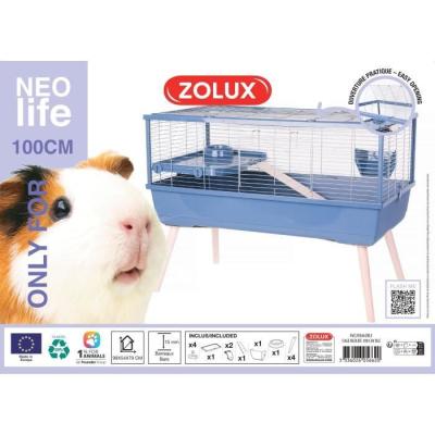 Cage pour cochon d'Inde surélevée Zolux 99x54x79cm - Bleu
