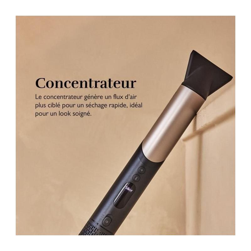 Sèche-cheveux Silk'n Silky Air Flex Noir-Or - 110000 tours/min - 5 accessoires