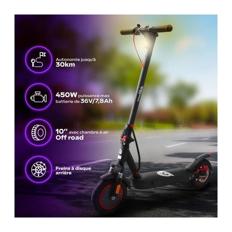 Trottinette électrique pliable UrbanGlide Ride 100 MAX - 350W - Noir