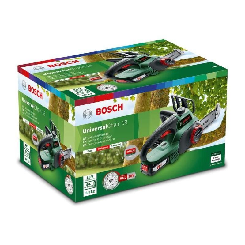 Tronçonneuse sans fil BOSCH UniversalChain 18 - Batterie 18V 2,5Ah