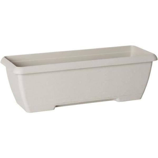 Jardiniere - GARDEN ID Teramo - Blanc 60 cm - Solidité - Réserve d'eau intégrée - Recyclé & 100% recyclable - Volume pour p