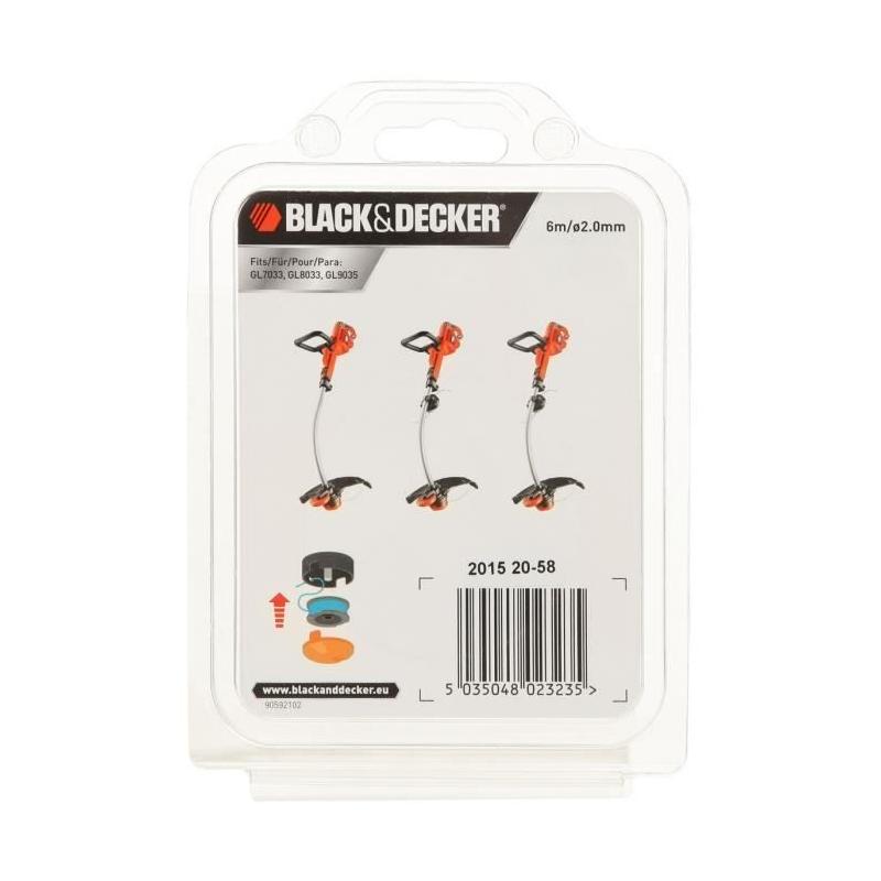 Fil de Bobine Reflex 6m 2mm BLACK + DECKER pour GL7033 GL8033 GL9035