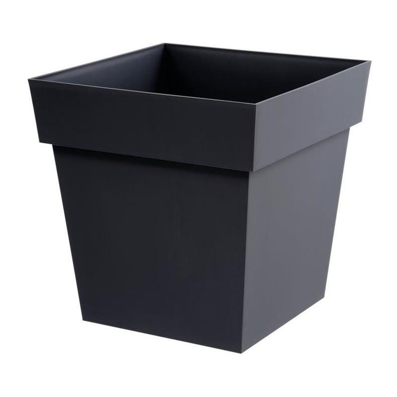 Pot de fleur carré Toscane - 39 x 39 x H 39 cm - Gris anthracite