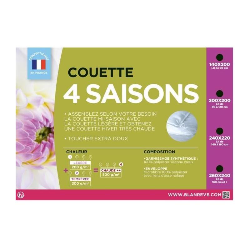 Couette 4 saisons BLANREVE - 200 x 200 cm - Blanc