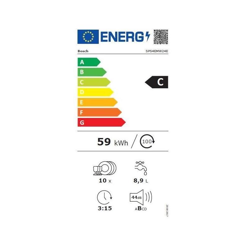 Lave-vaisselle BOSCH SPS4EMW24E - 10 couverts - Induction - Blanc