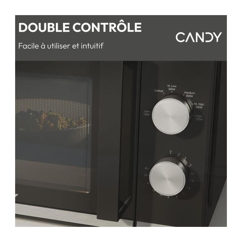 Micro-ondes Candy Moderna CMW20TNMB 700 W 20L Noir - Fonction Décongélation