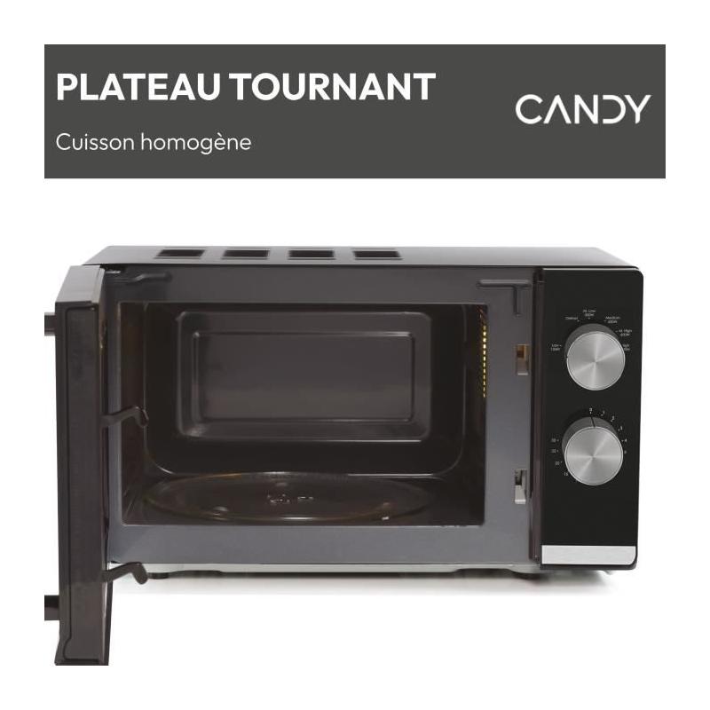 Micro-ondes Candy Moderna CMW20TNMB 700 W 20L Noir - Fonction Décongélation