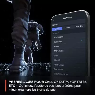 Casque gaming Bluetooth sans fil SteelSeries Arctis Nova 3PW - Autonomie 40h