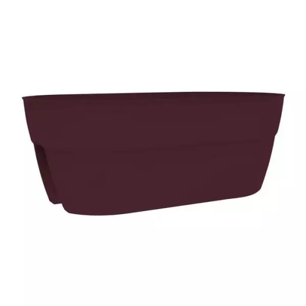EDA Jardiniere Cavaliere OSAKA 19,5 L - 56 x 30,1 x H.20,6 cm - Rouge bourgogne - Pour Balcons et Rambardes