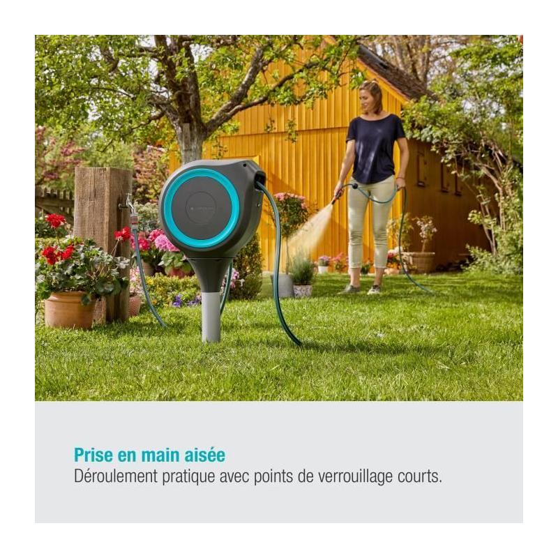 Dévidoir automatique sur pic RollUp S 15 m - GARDENA - Facilité d'enroulement