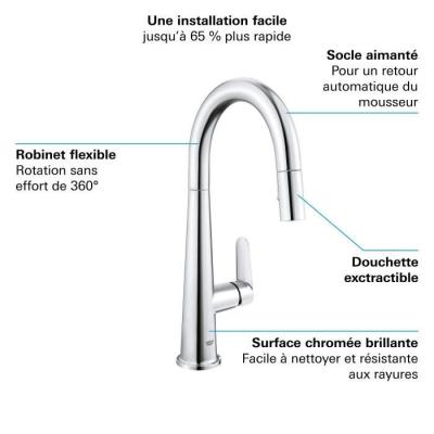 Mitigeur évier cuisine GROHE - Design moderne, dimensions compactes