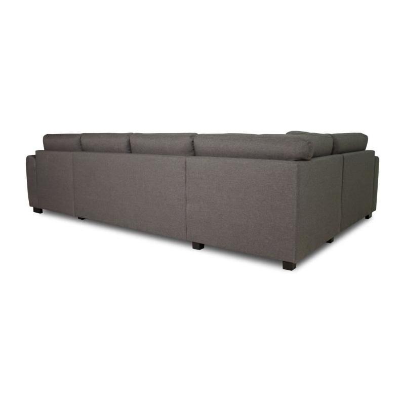 Canapé d'angle panoramique convertible réversible - Gris - L313 x P213 x H90 cm