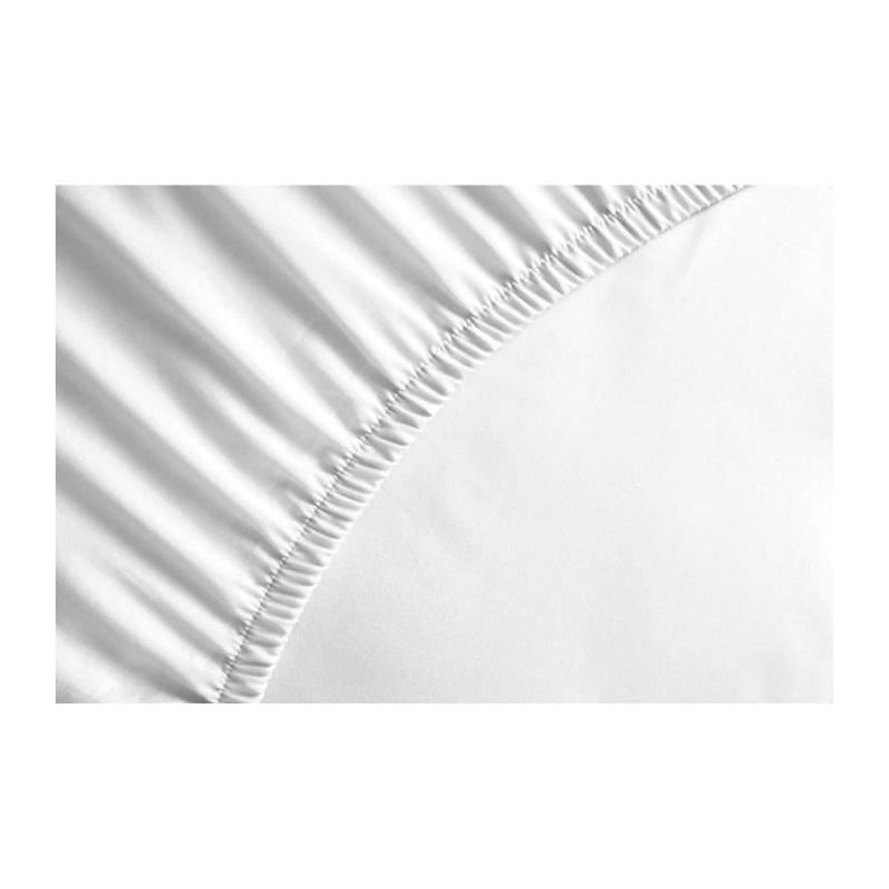 Drap Housse Microfibre Blanc - 160x200 + 30 cm - Linge de Maison Moderne