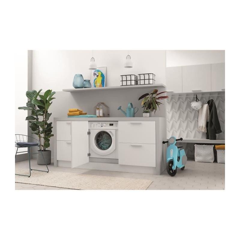 Lave-linge séchant encastrable Indesit - 8 à 6kg - Blanc