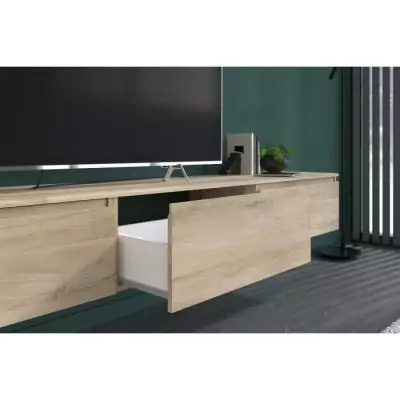 Meuble TV suspendu ou posé LEVIATHAN Chene 138,5 x 40 x 29 cm Meuble TV suspendu ou posé LEVIATHAN Chene 138,5 x 40 x 29 cm