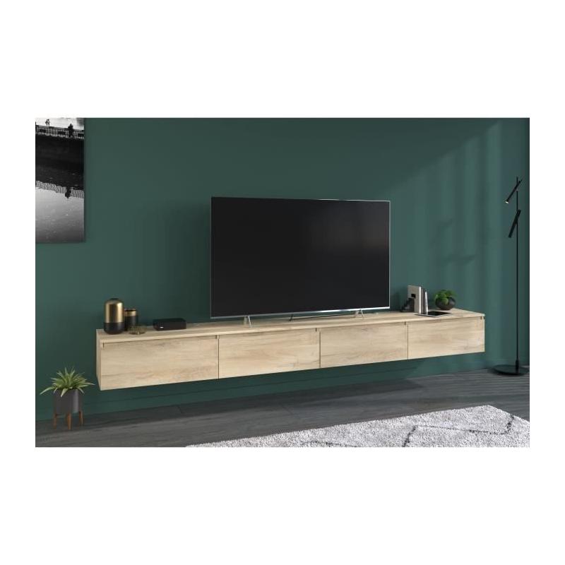 Meuble TV suspendu ou posé LEVIATHAN Chene 138,5 x 40 x 29 cm