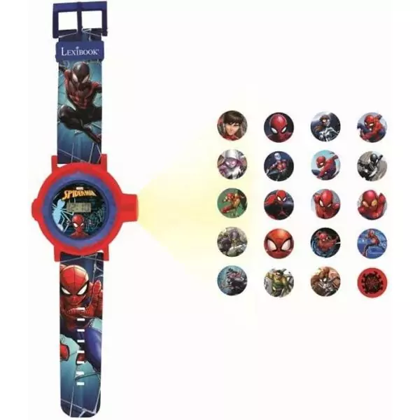 Montre digitale de projection Spider-Man - LEXIBOOK - 20 images - Bracelet ajustable - Des 3 ans