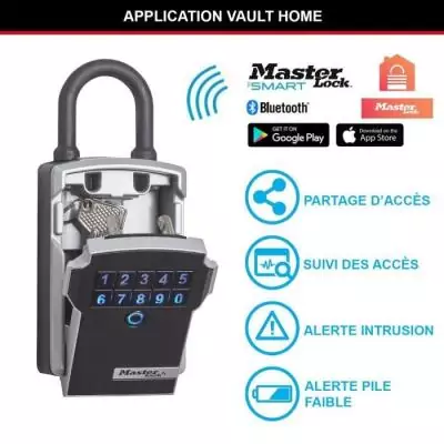 Boîte à Clé Connectée Master Lock - Bluetooth ou Combinaison - Sécurité COFFRE FORT