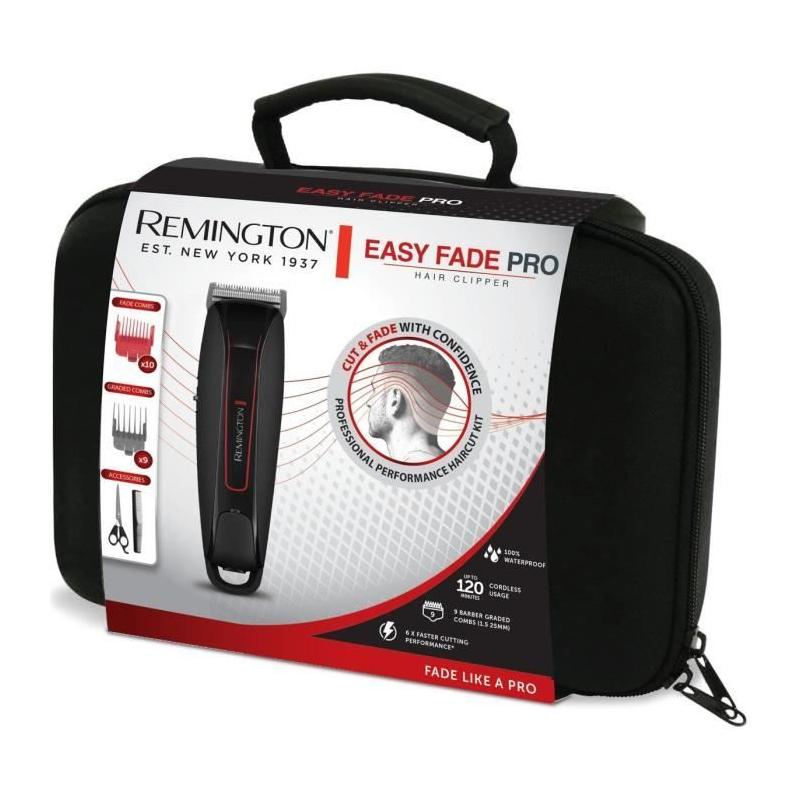 Tondeuse Cheveux REMINGTON HC550 Easy Fade Pro: Coupe sans fil, étanche et guides de coupe variés