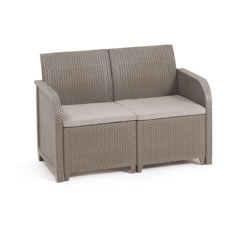 Ensemble de jardin en résine tressée - Allibert by KETER - SanRemo - Cappuccino