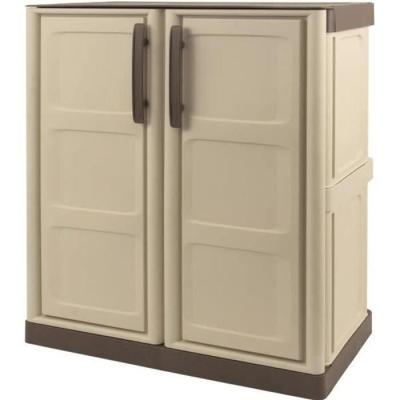 Armoire de rangement basse TOOD - Taupe/écru - Plastique recyclable