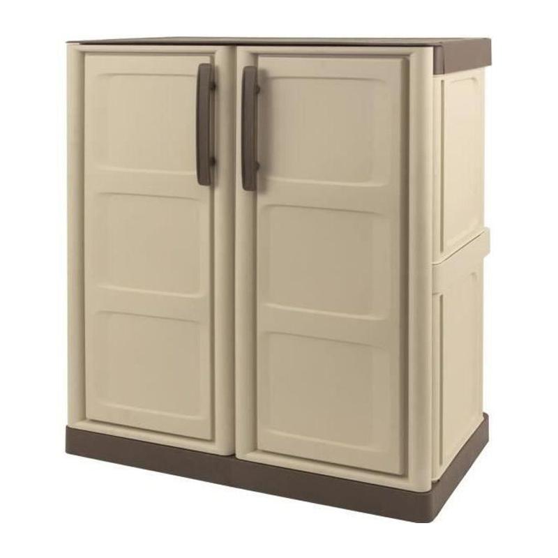 Armoire de rangement basse TOOD - Taupe/écru - Plastique recyclable
