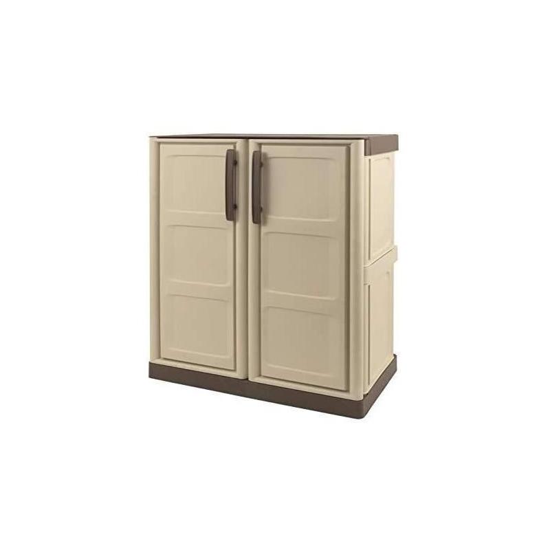 Armoire de rangement basse TOOD - Taupe/écru - Plastique recyclable