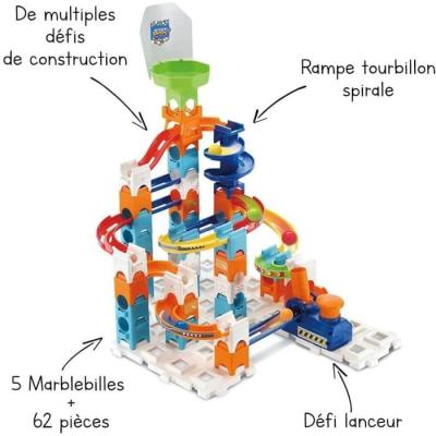 Circuit à billes VTECH Marble Rush - Set Aventure - 61 pièces