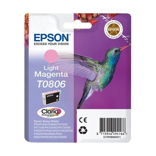 EPSON Cartouche d'encre T0806 Magenta clair - Colibri (C13T08064011)