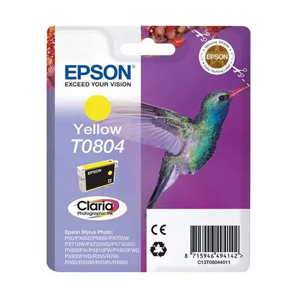 EPSON Cartouche d'encre T0804 Jaune - Colibri (C13T08044011)