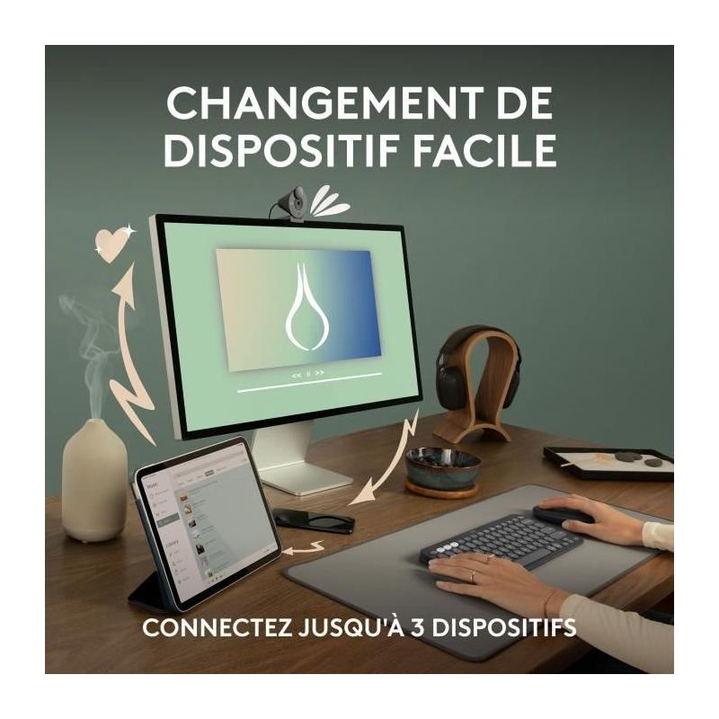 Souris Logitech Pebble Mouse 2 M350s - Légère et portable - Graphite