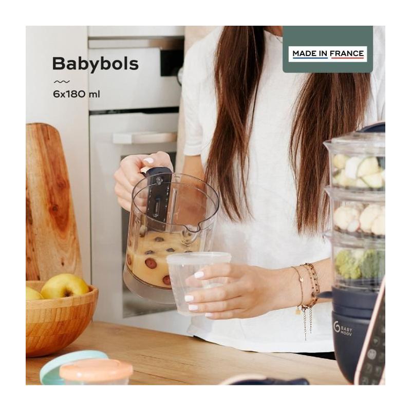 Lot de 6 pots de conservation BABYMOOV Babybols 180ml sans BPA, made in France
