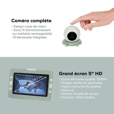 Babyphone Caméra YOO Go+ - Ecran HD 5", Batterie Rechargeable