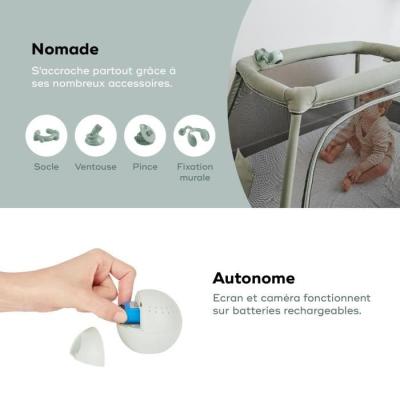 Babyphone Caméra YOO Go+ - Ecran HD 5", Batterie Rechargeable