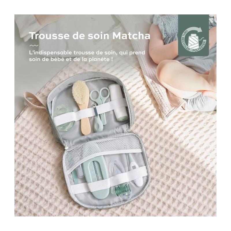 Trousse de Soin Bébé Eco-Responsable - 10 Accessoires, Matcha