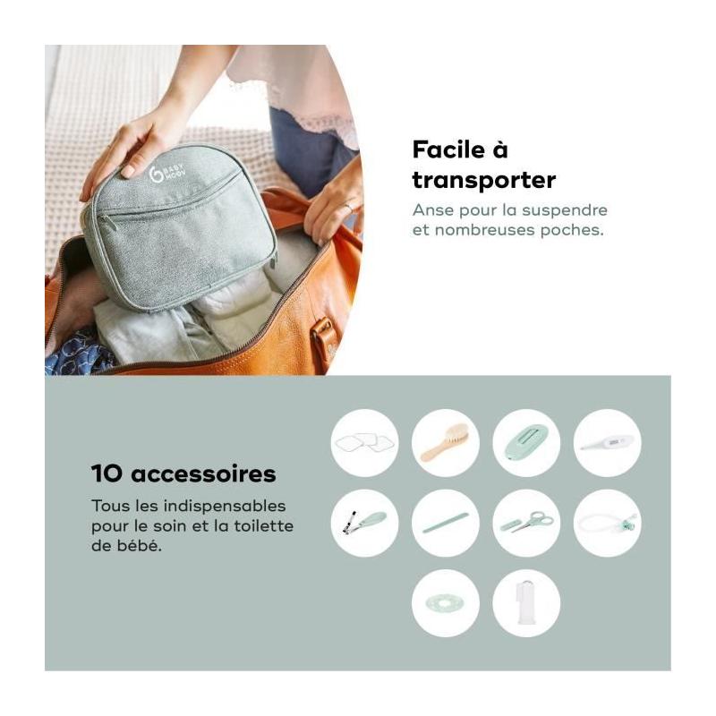Trousse de Soin Bébé Eco-Responsable - 10 Accessoires, Matcha