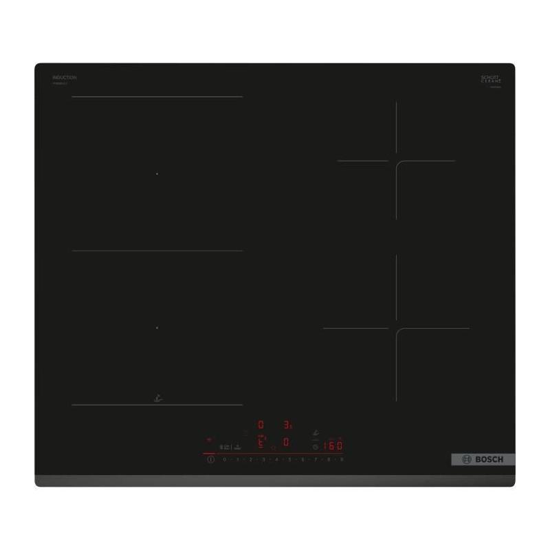 Table induction 60cm Bosch SER6 - PVS63KHC1E Noir - 4 foyers - Home Connect