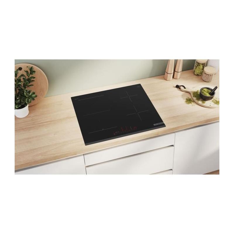 Table induction 60cm Bosch SER6 - PVS63KHC1E Noir - 4 foyers - Home Connect